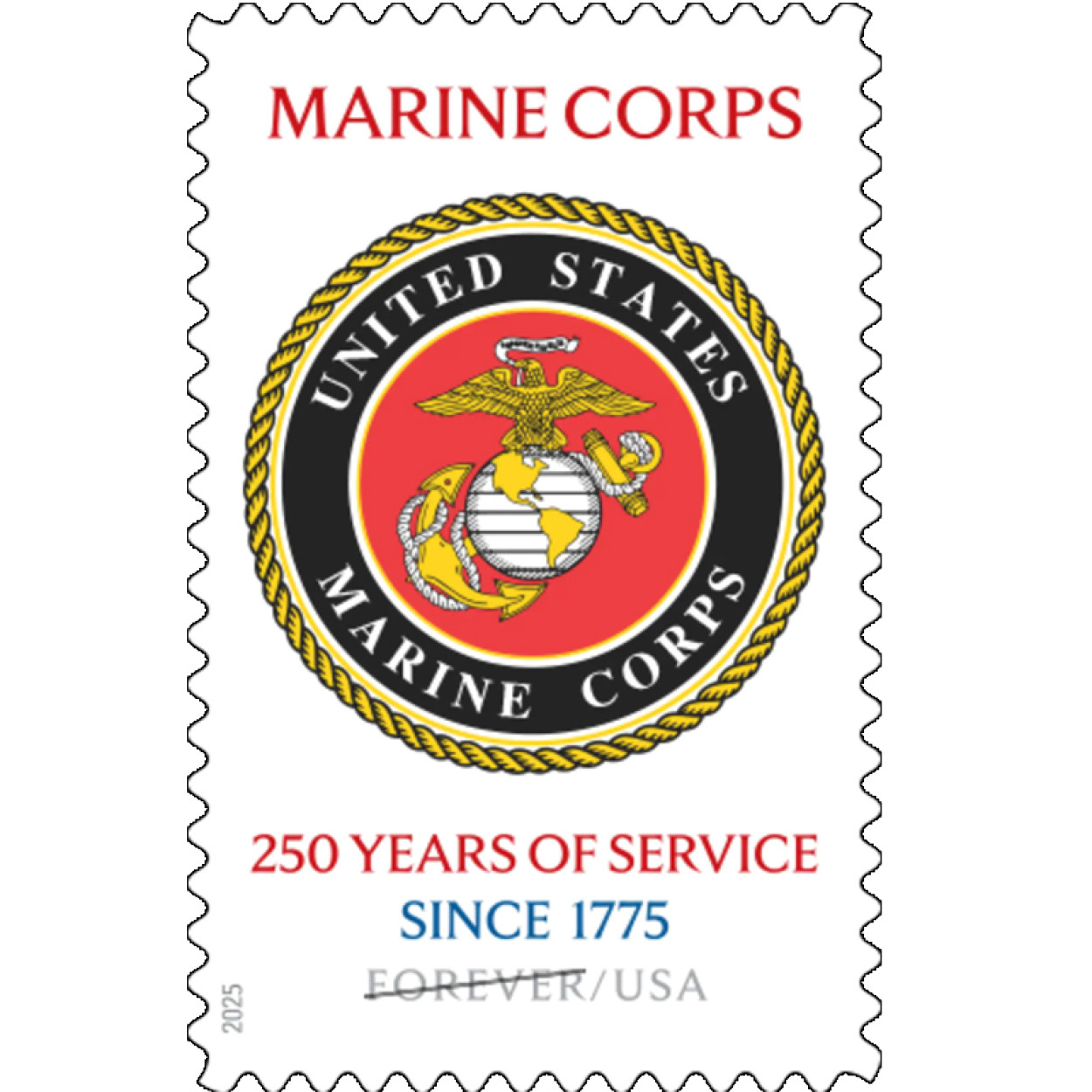(2025) U.S. Marine Corps 250th Stamps, Sheet of 20